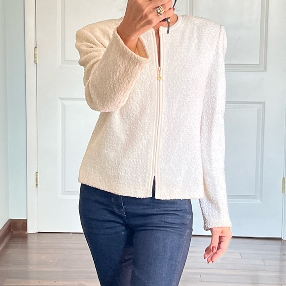 St.John Collection by Marie Gray boucle ivory ladies jacket size 10 - Picture 5 of 13